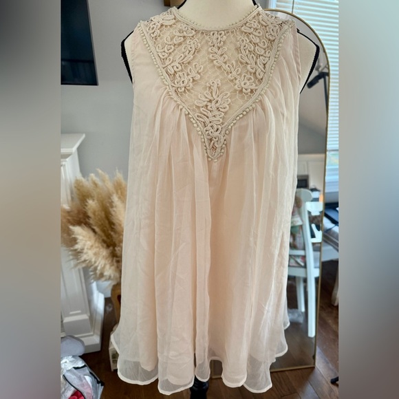 Altar'd State Cream Mini Dress or Tunic New with Tags - Picture 1 of 9